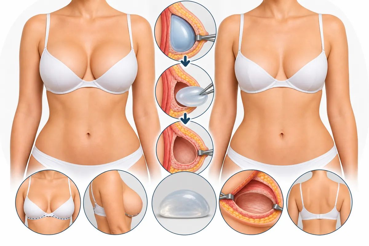 Ablation des implants mammaires : avant / après et principales étapes de l'intervention