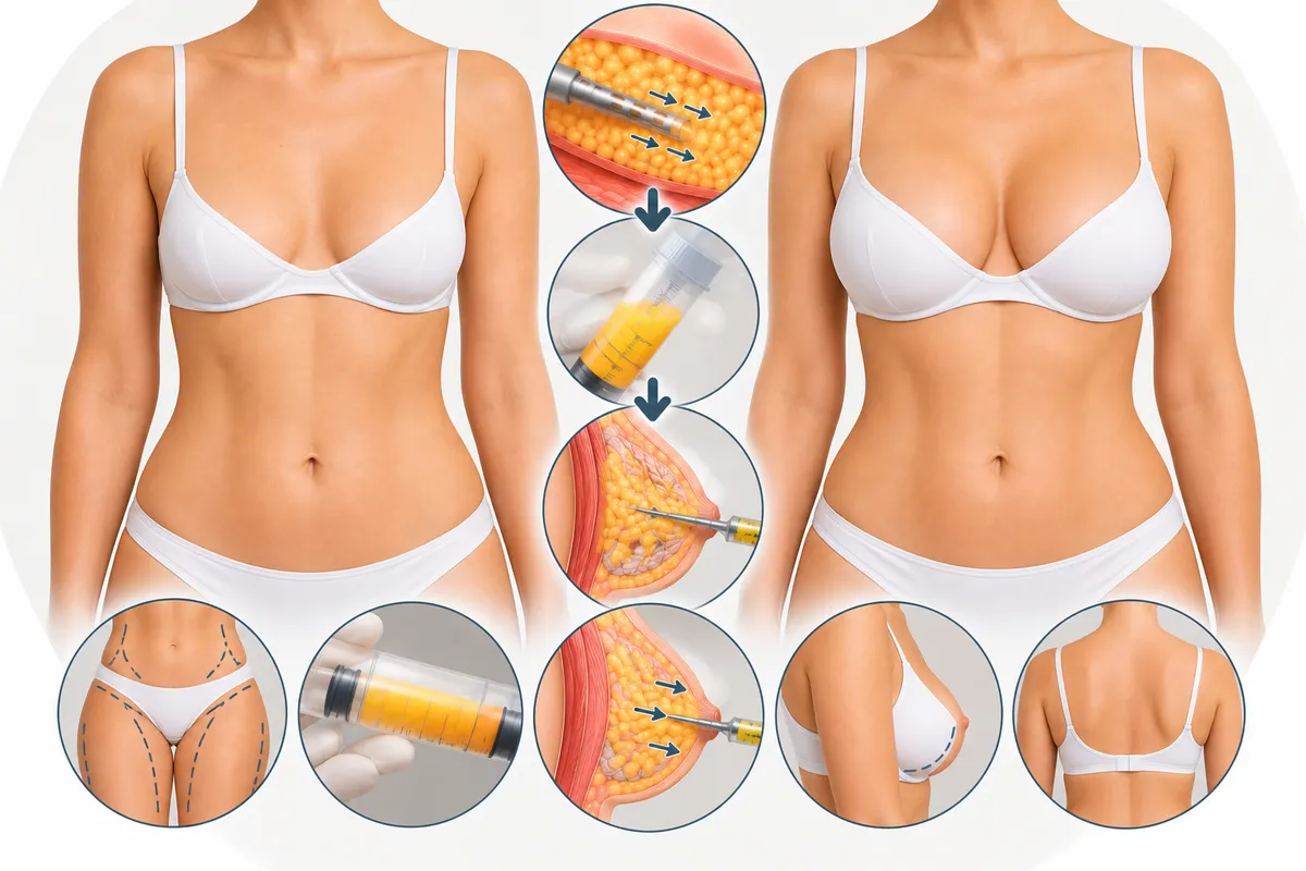 Augmentation mammaire par lipofilling : avant / après et principales étapes de l'intervention