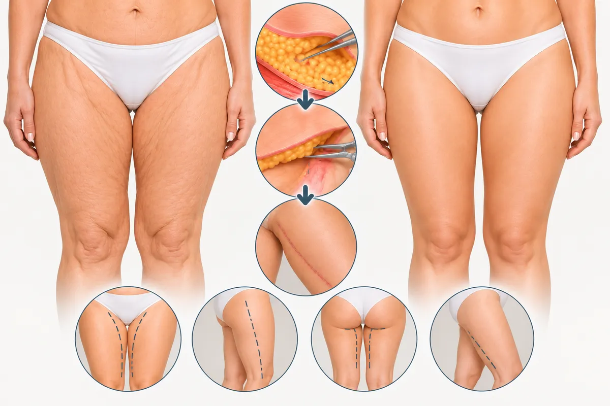Lifting des cuisses : avant / après et principales étapes de l'intervention