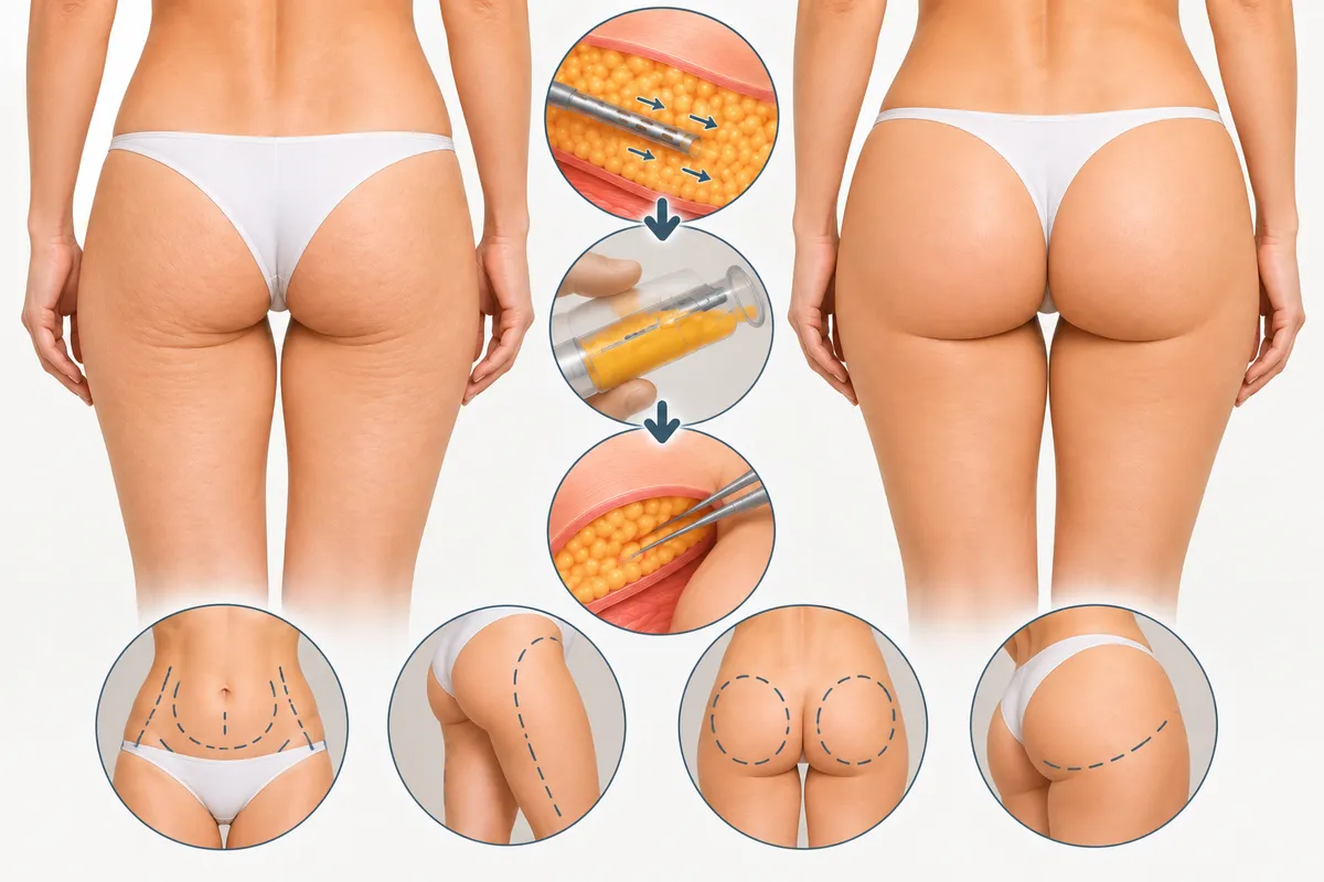 Lipofilling des fesses (BBL) : avant / après et principales étapes de l'intervention