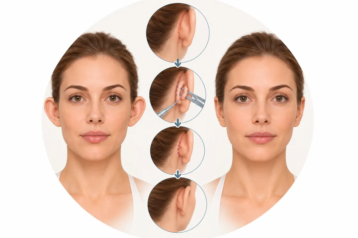 Oreilles décollées (otoplastie) : avant / après et principales étapes de l'intervention